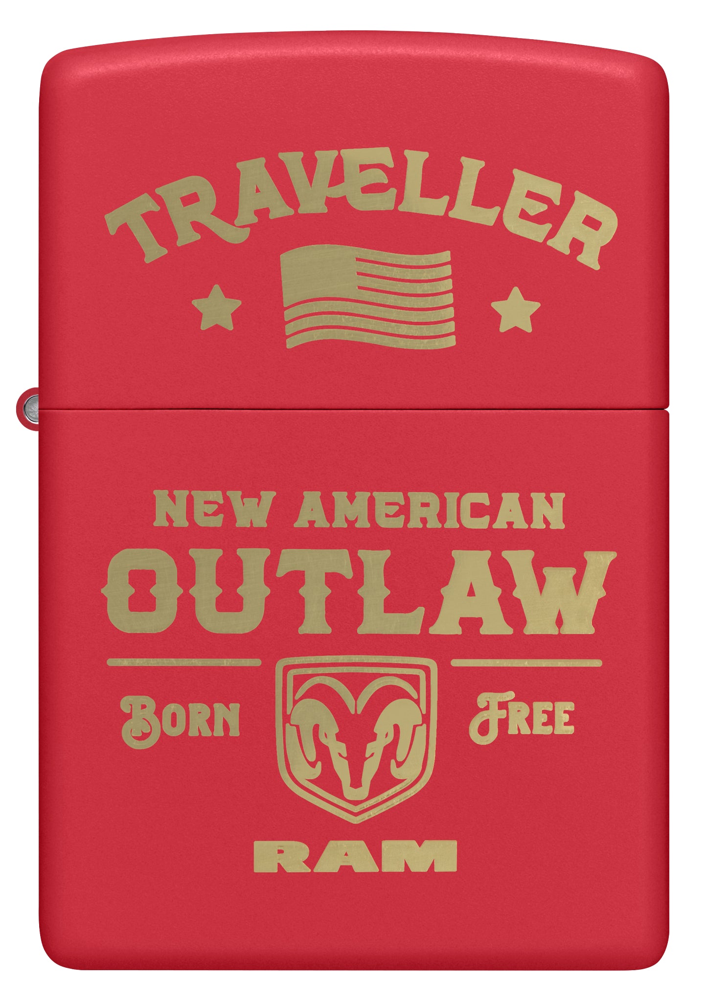 Zippo Ram Traveller Design Red Matte Windproof Lighter