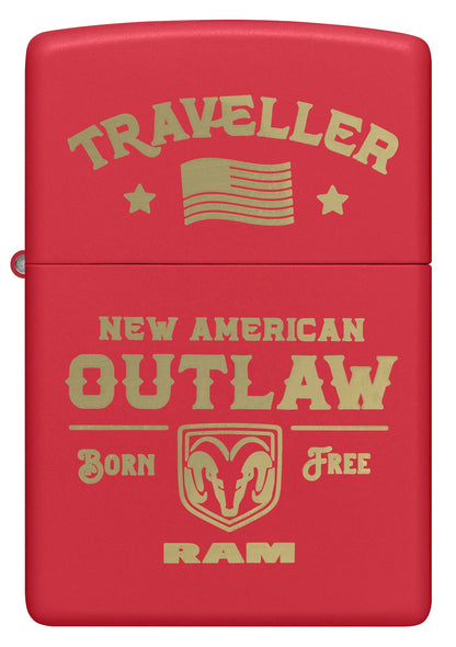 Zippo Ram Traveller Design Red Matte Windproof Lighter