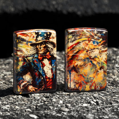 Zippo Uncle Sam Fusion Design 540 Tumbled Brass Windproof Lighter
