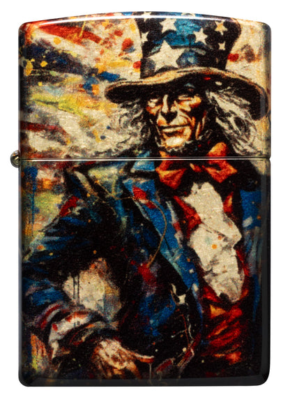 Zippo Uncle Sam Fusion Design 540 Tumbled Brass Windproof Lighter