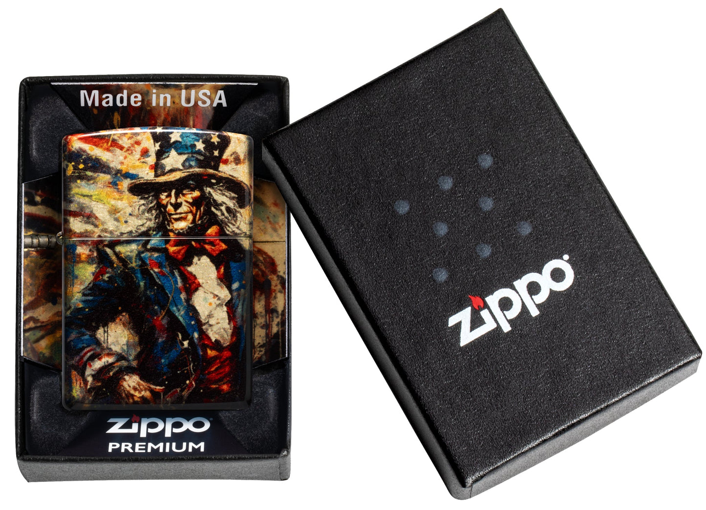 Zippo Uncle Sam Fusion Design 540 Tumbled Brass Windproof Lighter