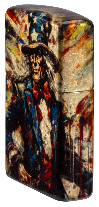 Zippo Uncle Sam Fusion Design 540 Tumbled Brass Windproof Lighter
