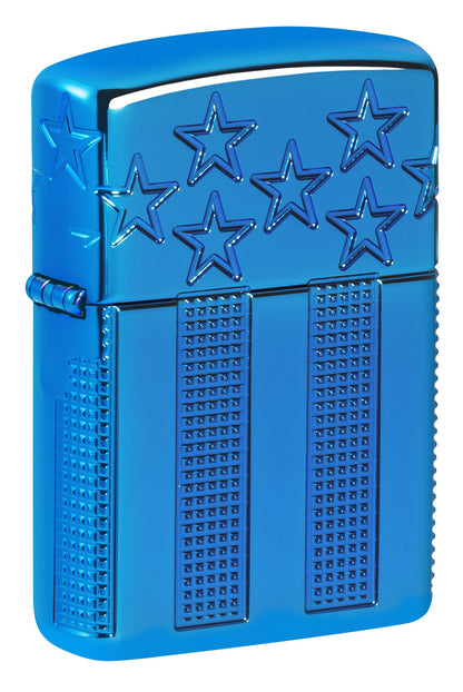 Zippo Stars and Stripes Design Armor® High Polish Blue Windproof Lighter