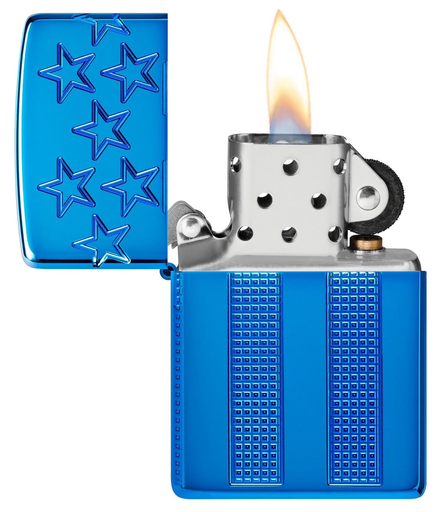 Zippo Stars and Stripes Design Armor® High Polish Blue Windproof Lighter