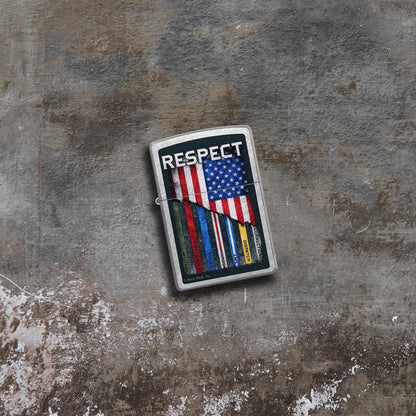 Zippo Buck Wear™ Respect Design Street Chrome Windproof Lighter