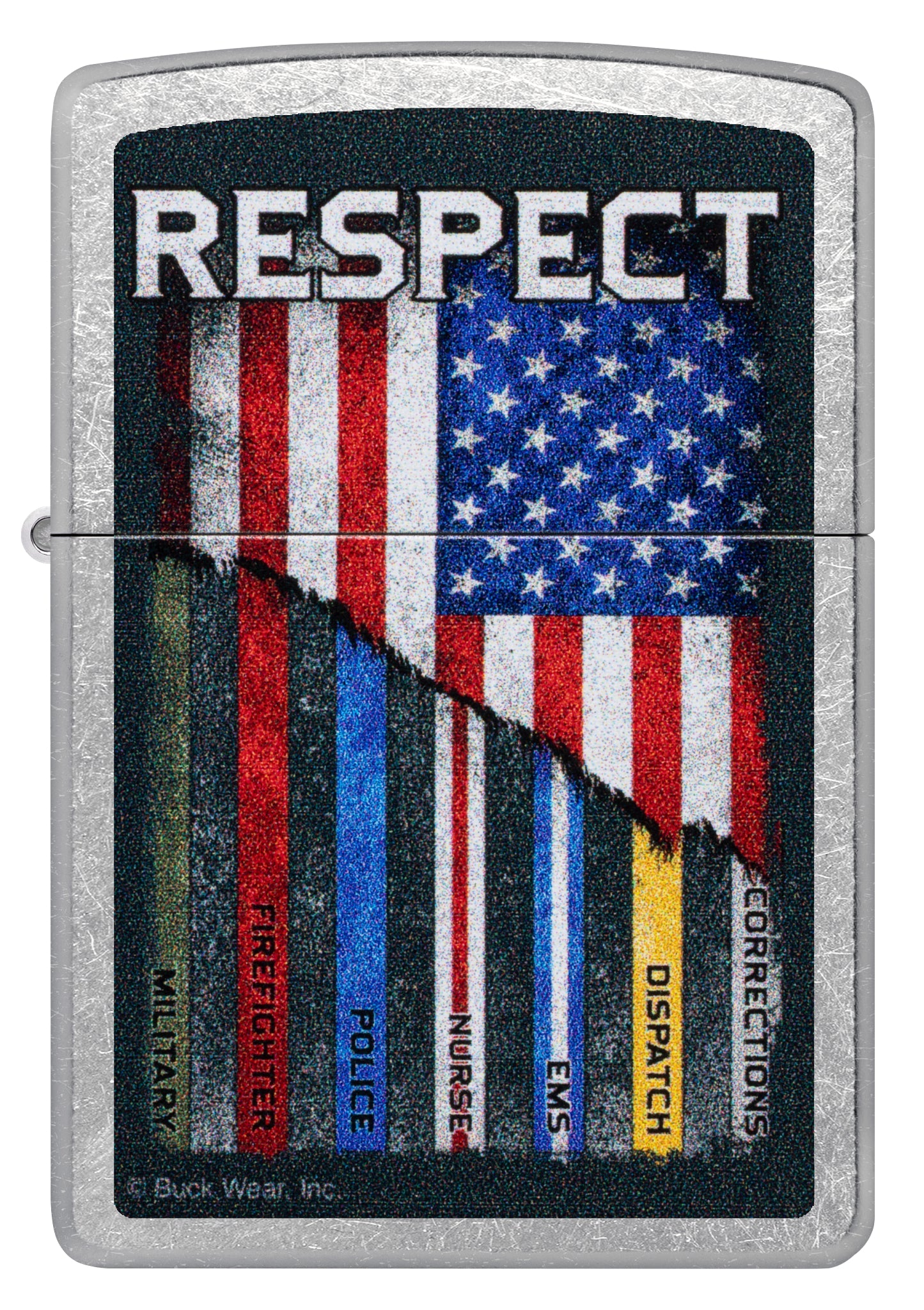 Zippo Buck Wear™ Respect Design Street Chrome Windproof Lighter