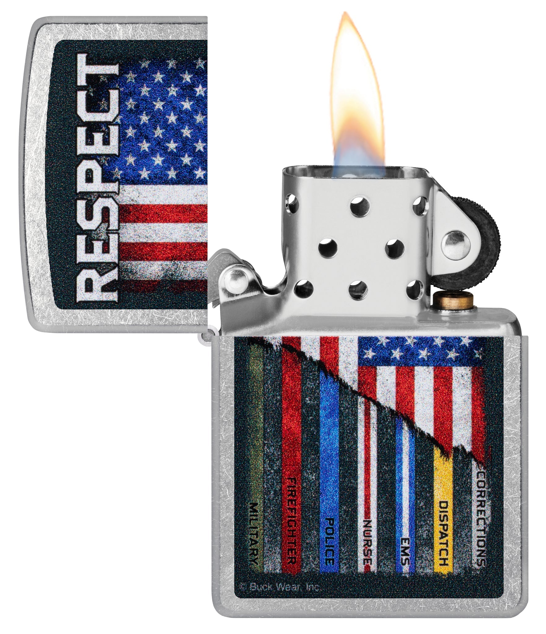 Zippo Buck Wear™ Respect Design Street Chrome Windproof Lighter