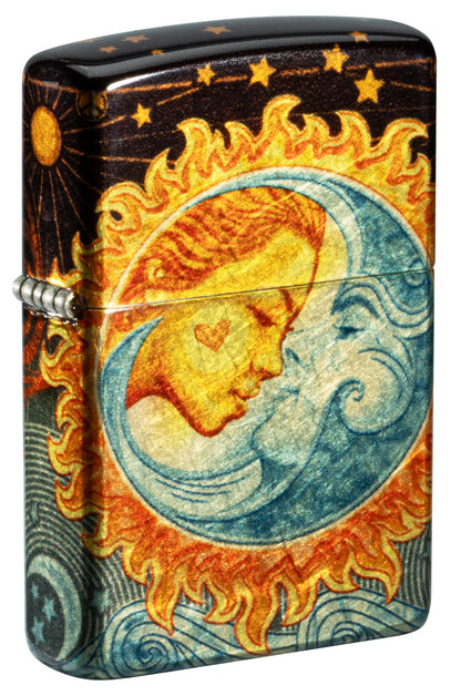Zippo Star-Crossed Lovers Design 540 Tumbled Brass Windproof Lighter