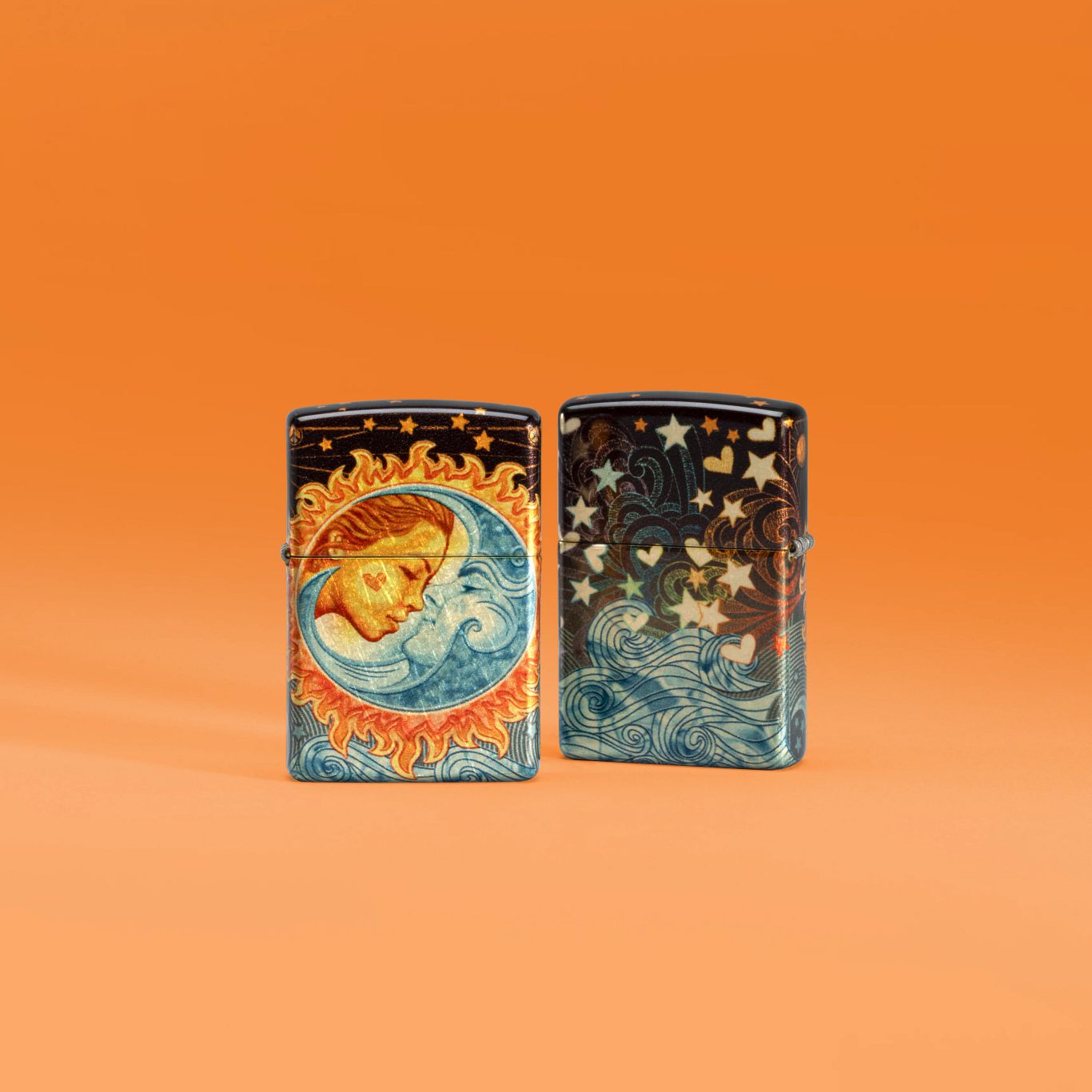 Zippo Star-Crossed Lovers Design 540 Tumbled Brass Windproof Lighter