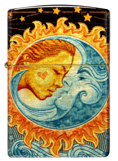 Zippo Star-Crossed Lovers Design 540 Tumbled Brass Windproof Lighter