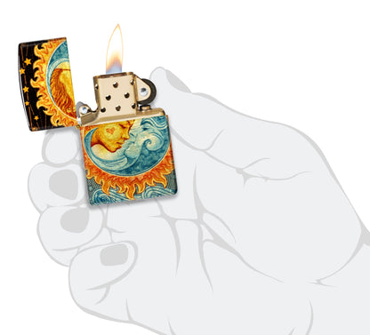 Zippo Star-Crossed Lovers Design 540 Tumbled Brass Windproof Lighter