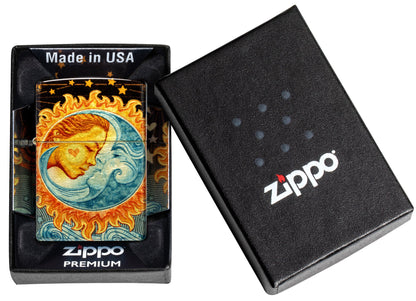 Zippo Star-Crossed Lovers Design 540 Tumbled Brass Windproof Lighter