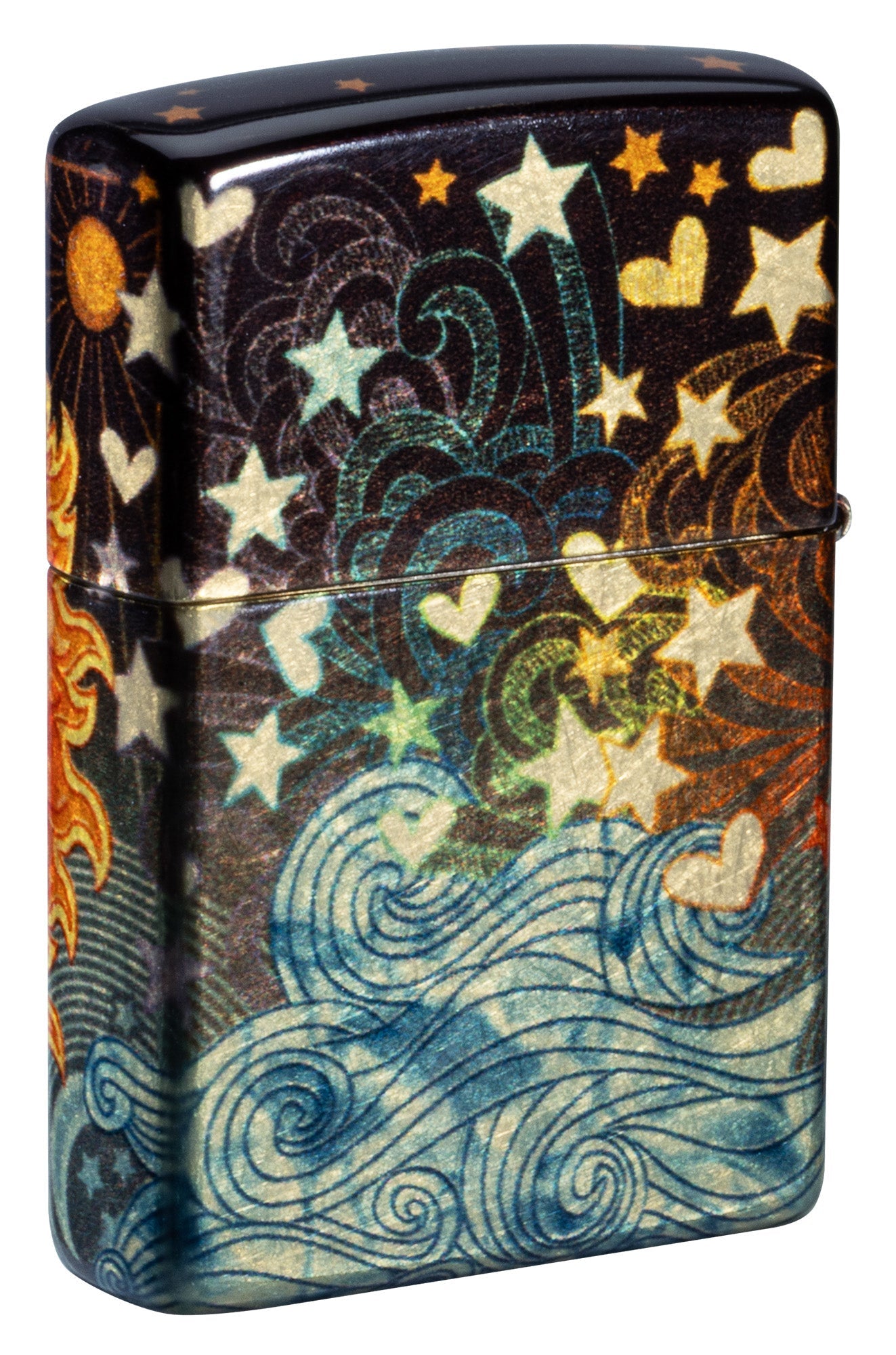 Zippo Star-Crossed Lovers Design 540 Tumbled Brass Windproof Lighter