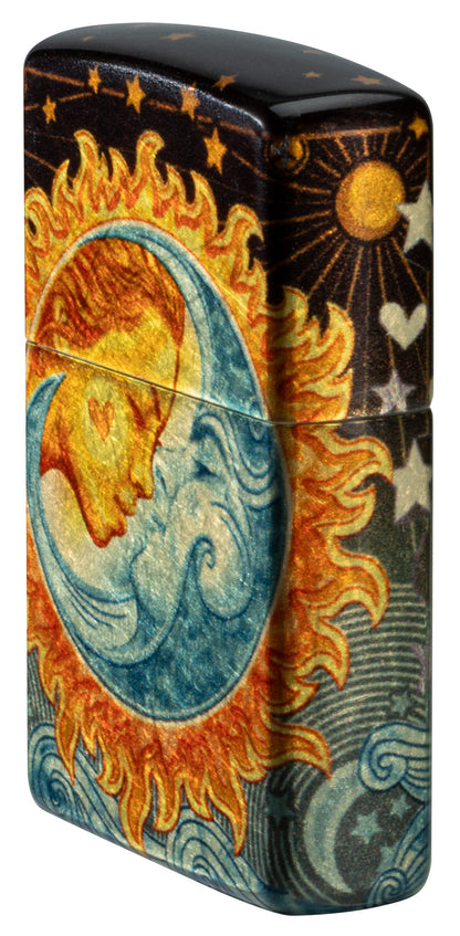 Zippo Star-Crossed Lovers Design 540 Tumbled Brass Windproof Lighter