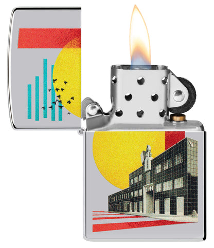 Zippo Pop HQ Design High Polish Chrome Windproof Lighter