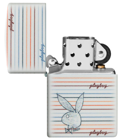 Zippo Playboy Sketch Design White Matte Windproof Lighter