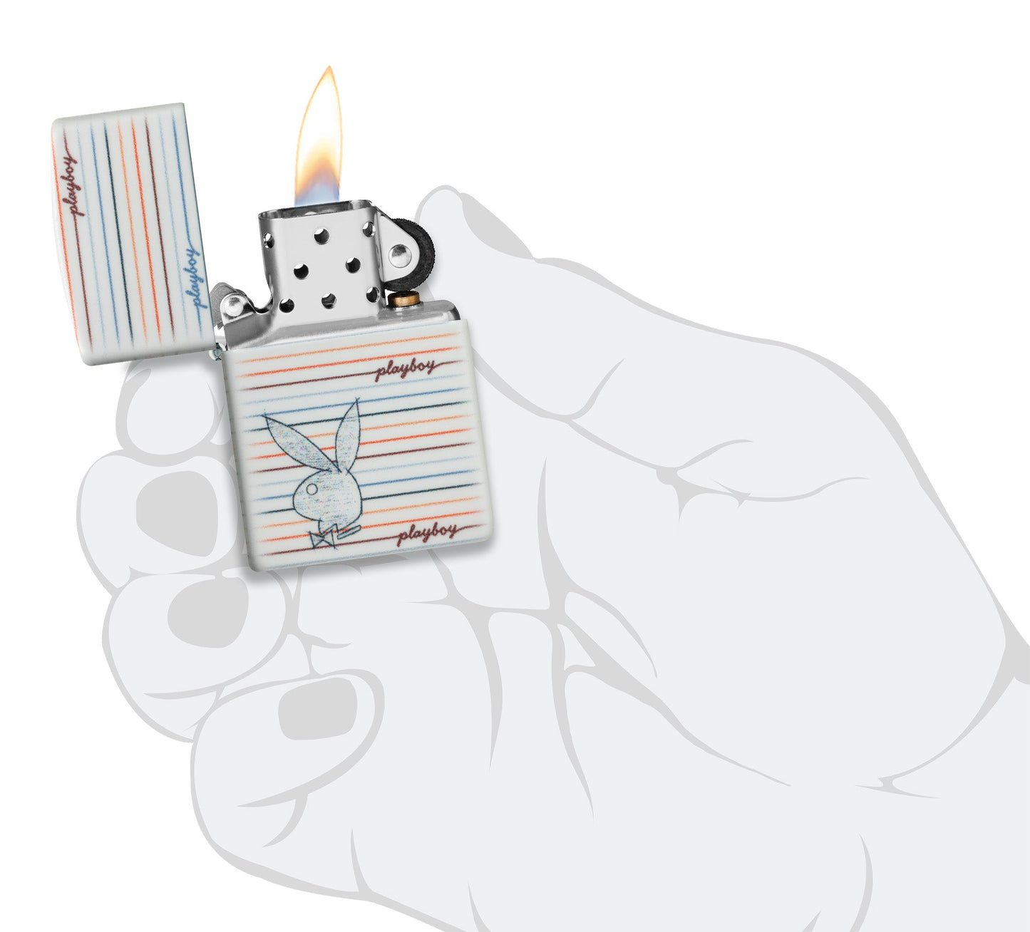 Zippo Playboy Sketch Design White Matte Windproof Lighter