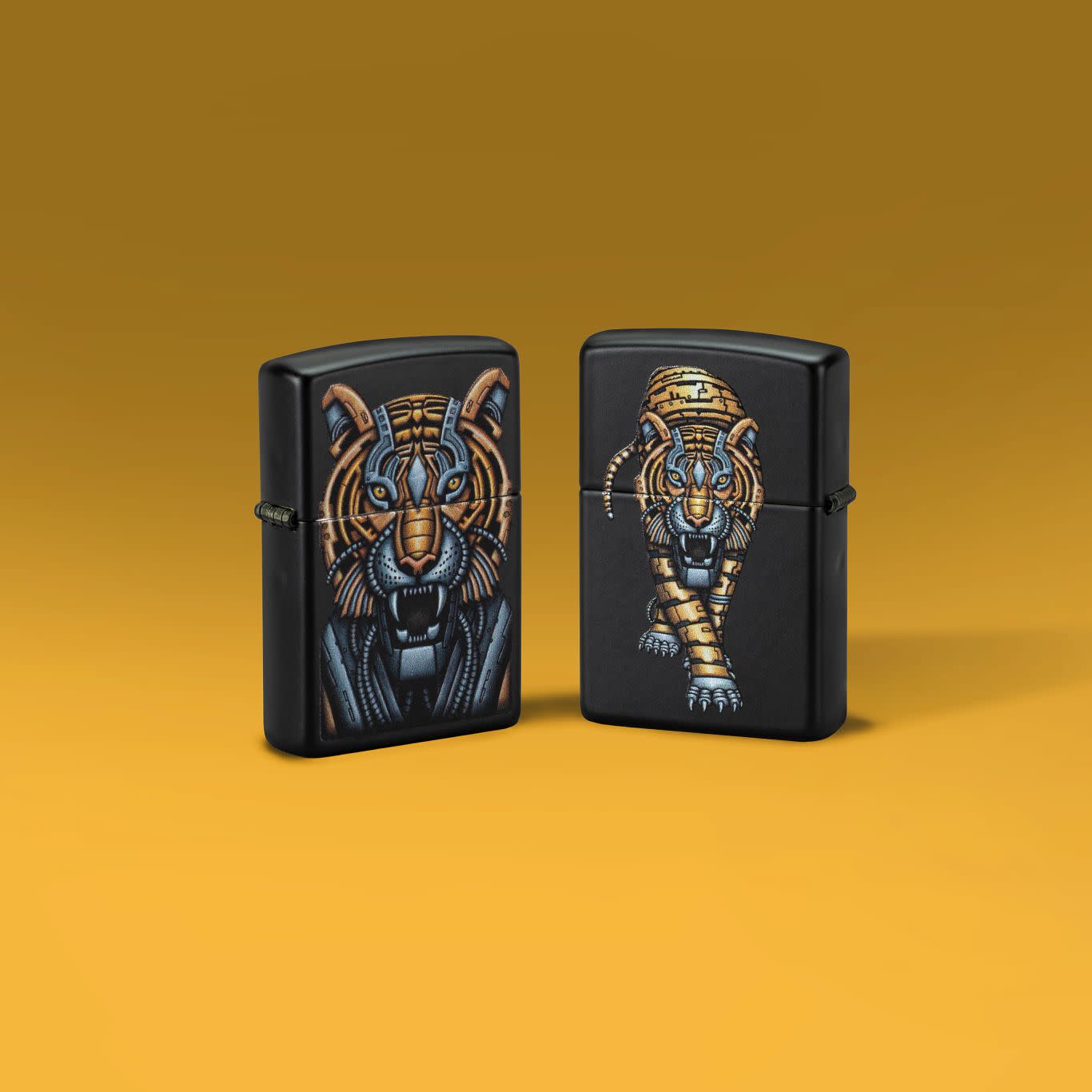 Zippo Bionic Tiger Design Black Matte Windproof Lighter