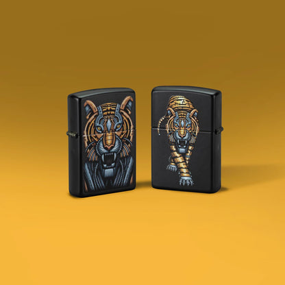 Zippo Bionic Tiger Design Black Matte Windproof Lighter