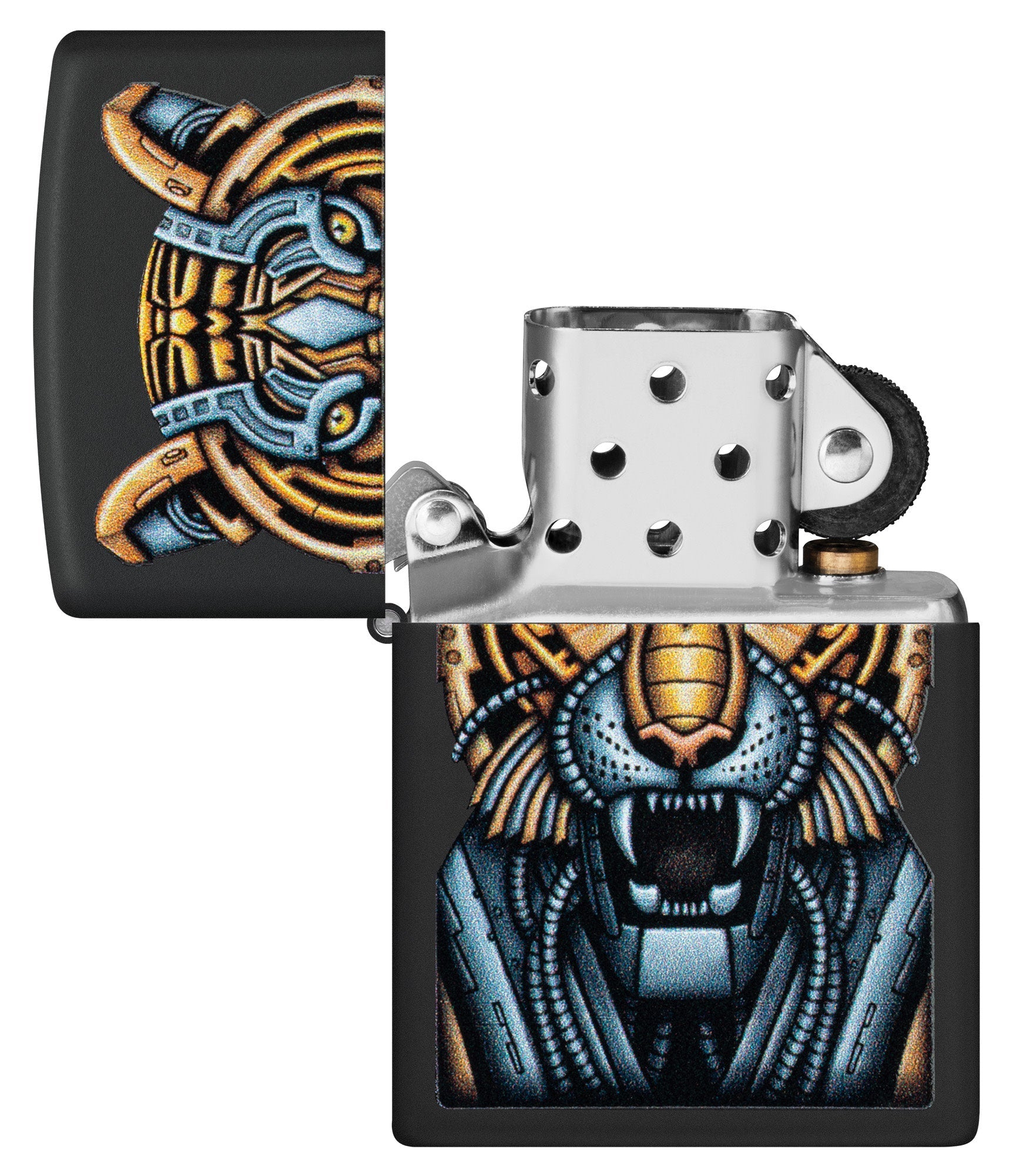 Zippo Bionic Tiger Design Black Matte Windproof Lighter