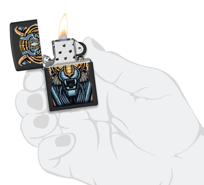 Zippo Bionic Tiger Design Black Matte Windproof Lighter