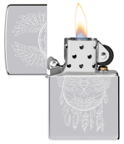 Zippo Dreamcatcher Design High Polish Chrome Windproof Lighter