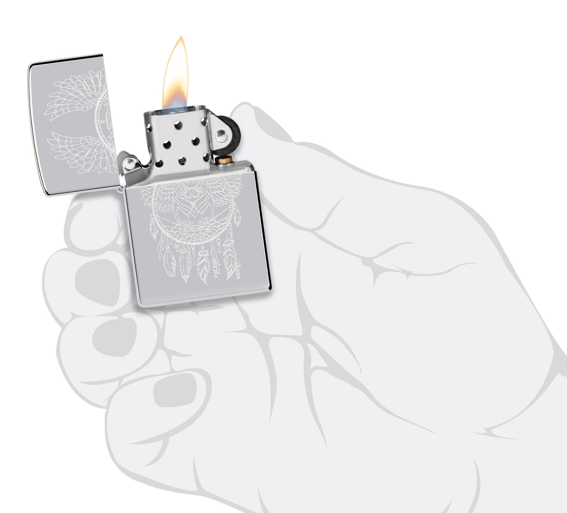 Zippo Dreamcatcher Design High Polish Chrome Windproof Lighter