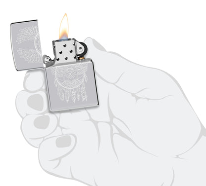Zippo Dreamcatcher Design High Polish Chrome Windproof Lighter