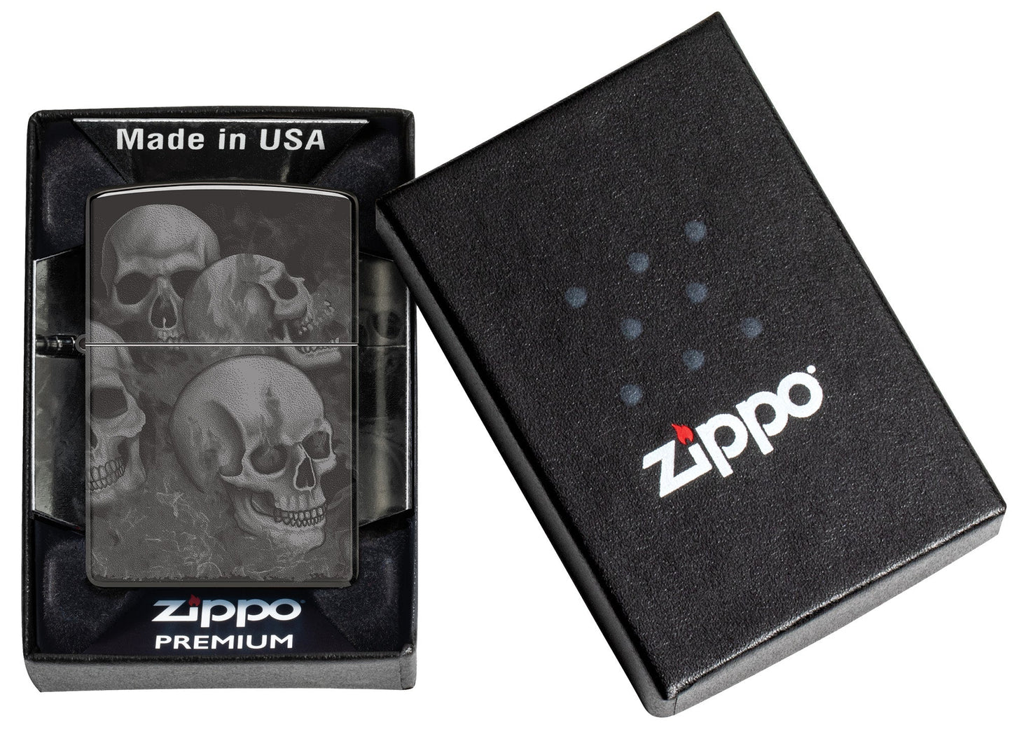 Zippo Skulls High Polish Black Windproof Lighter