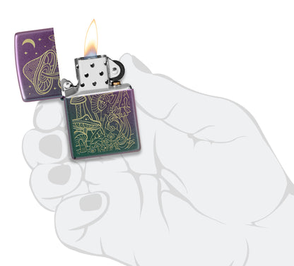 Zippo Laser Mushrooms Design Iridescent Windproof Lighter
