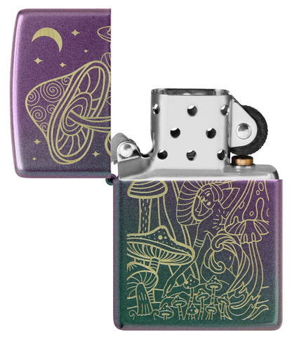 Zippo Laser Mushrooms Design Iridescent Windproof Lighter