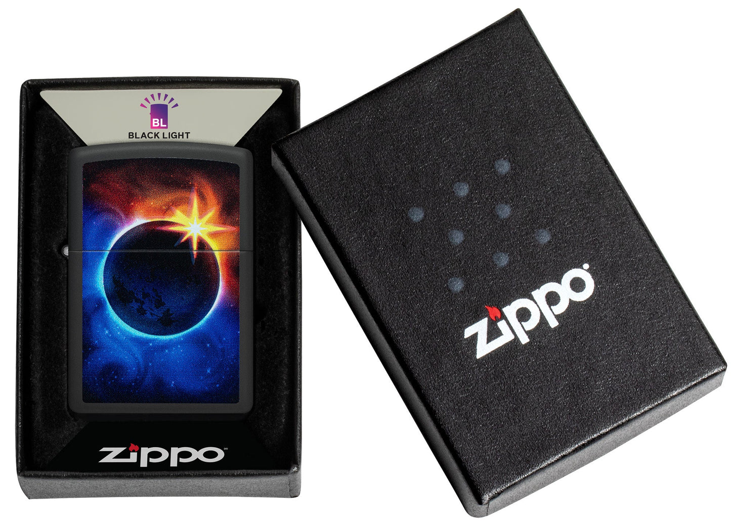 Zippo Eclipse Design Black Matte Windproof Lighter