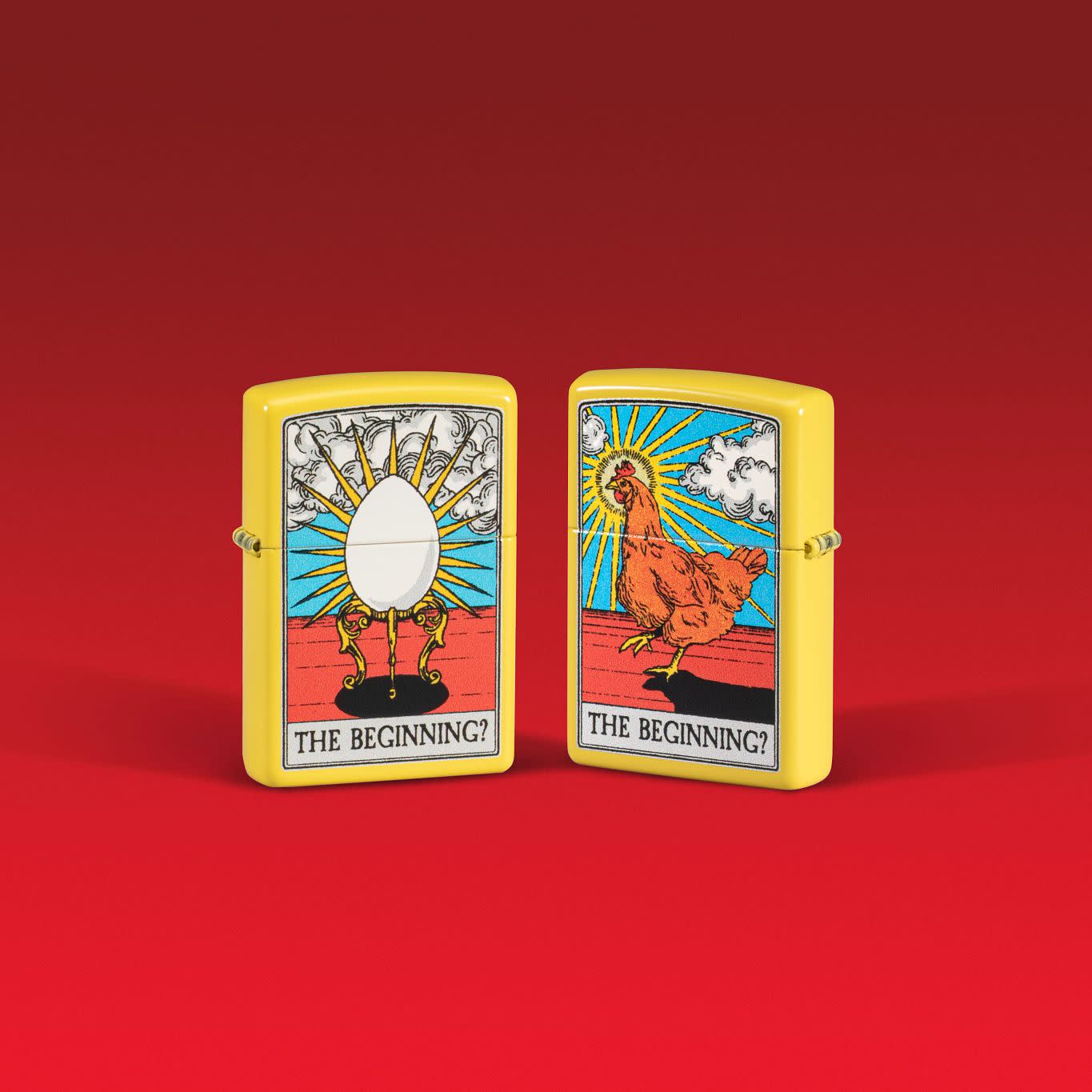 Zippo Which Came First? Design Sunflower Yellow Matte Windproof Lighter
