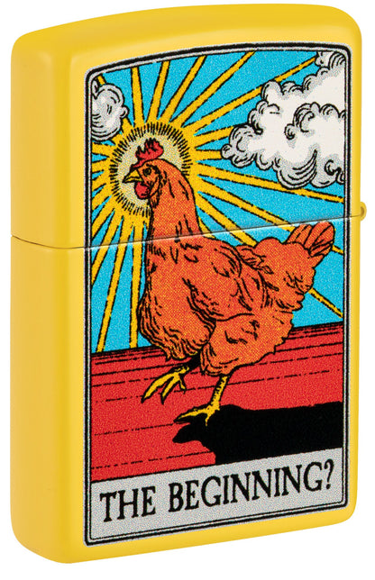 Zippo Which Came First? Design Sunflower Yellow Matte Windproof Lighter