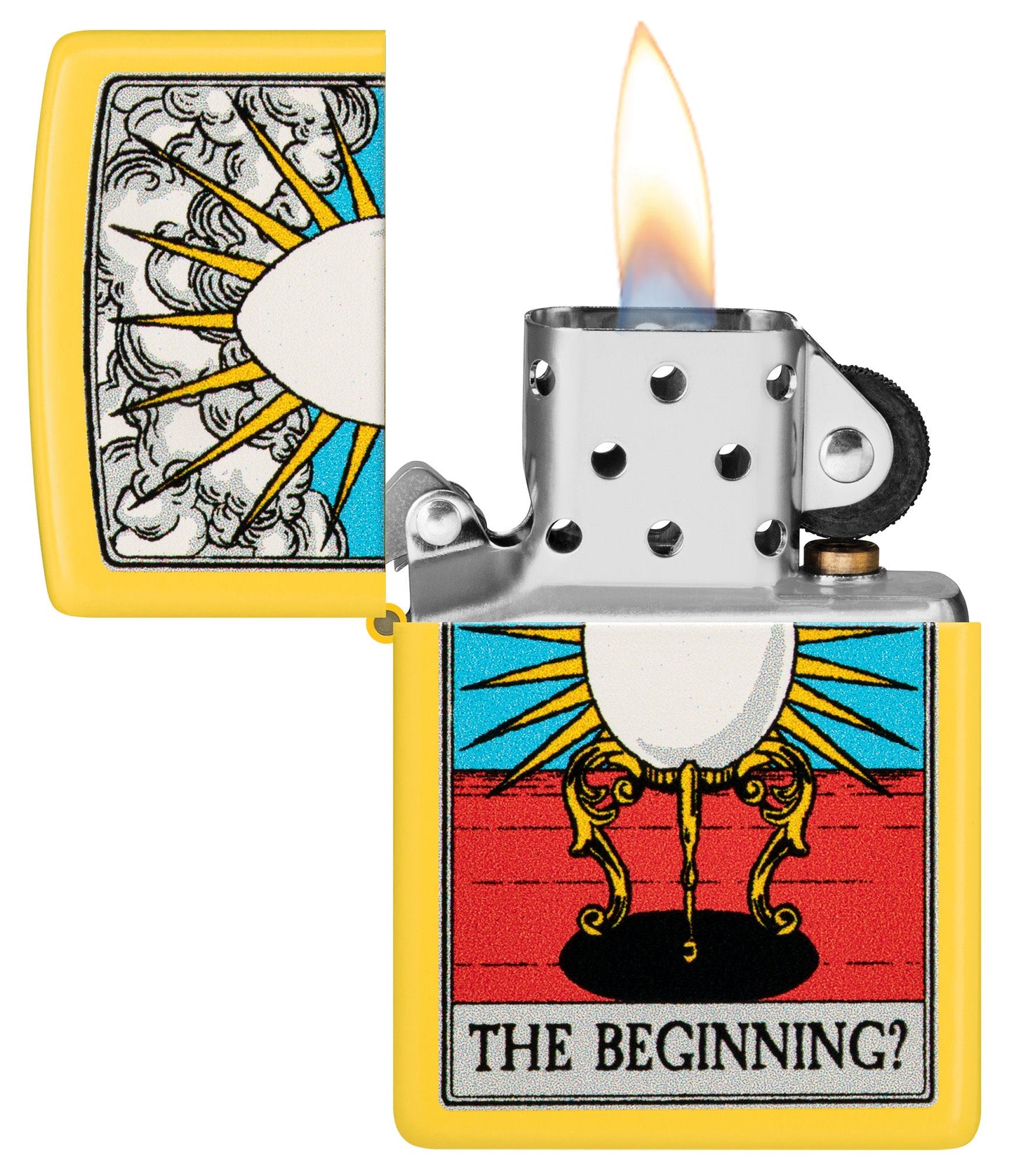 Zippo Which Came First? Design Sunflower Yellow Matte Windproof Lighter