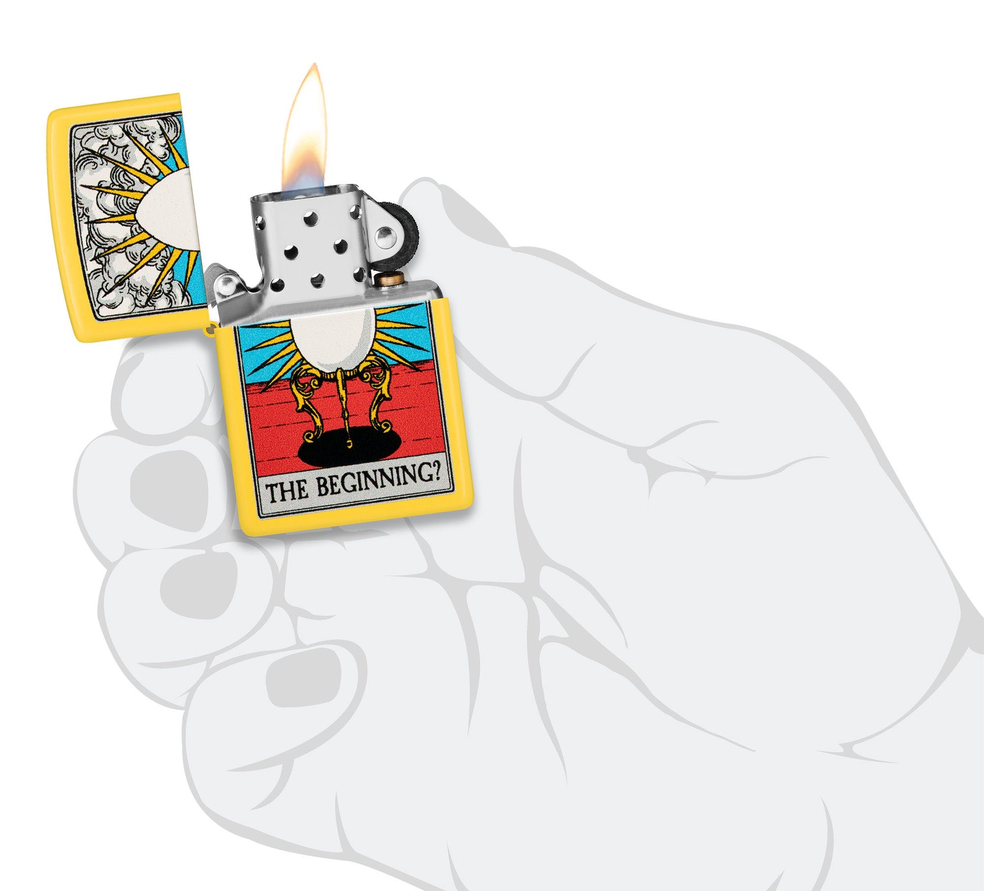 Zippo Which Came First? Design Sunflower Yellow Matte Windproof Lighter