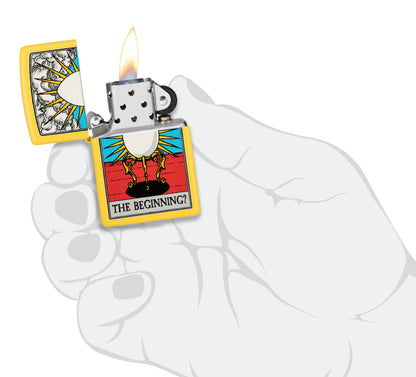 Zippo Which Came First? Design Sunflower Yellow Matte Windproof Lighter