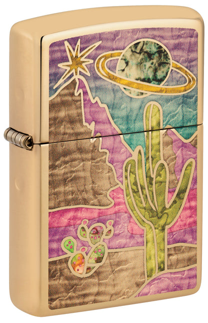 Zippo Desert Fusion Design High Polish Brass Windproof Lighter