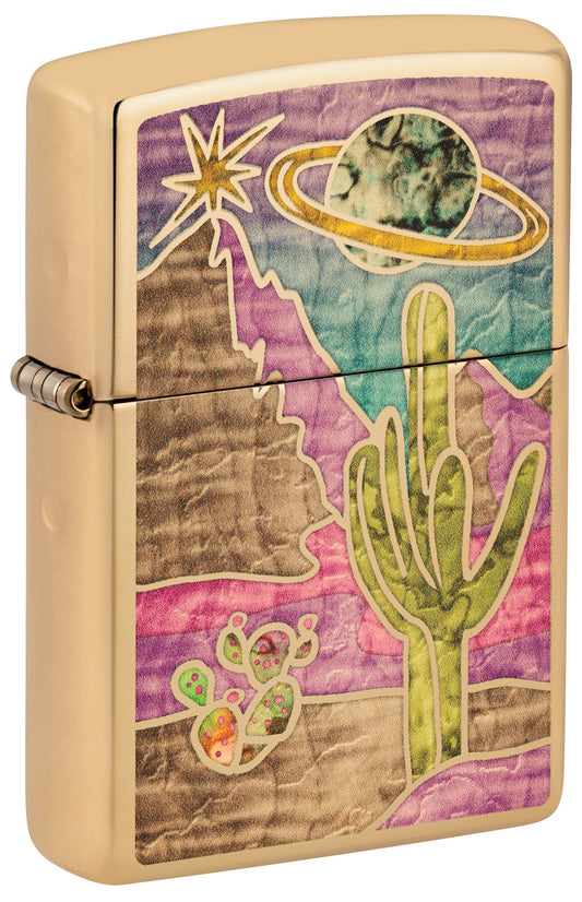 Zippo Desert Fusion Design High Polish Brass Windproof Lighter