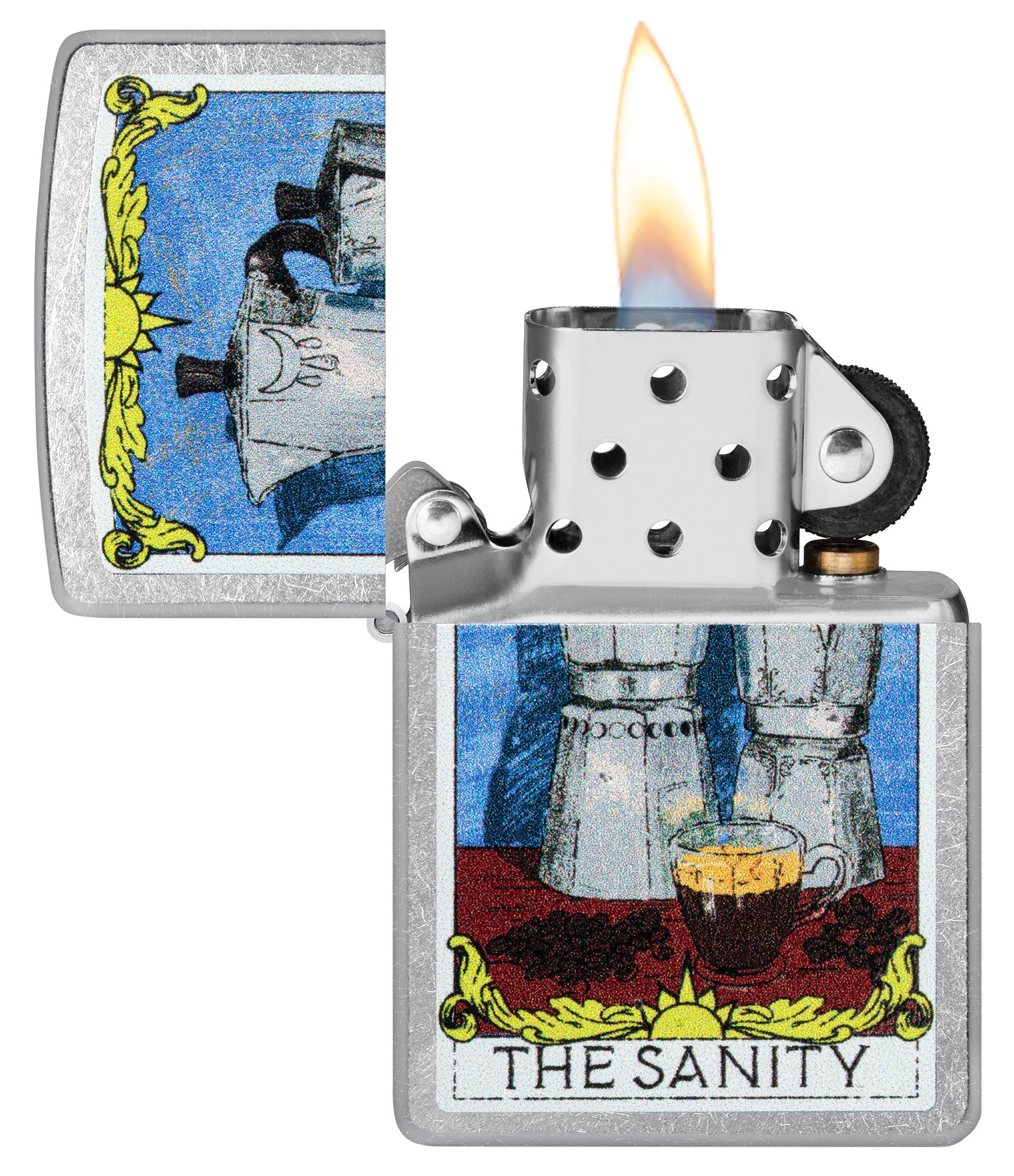 Zippo Coffee Sanity Street Chrome Windproof Lighter
