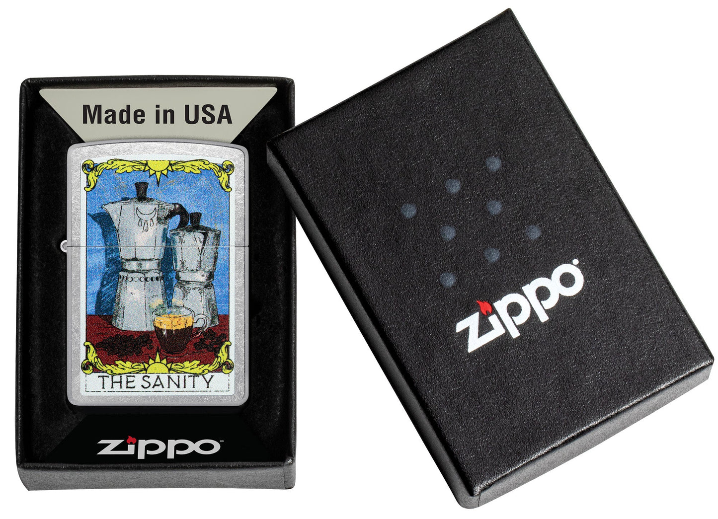 Zippo Coffee Sanity Street Chrome Windproof Lighter