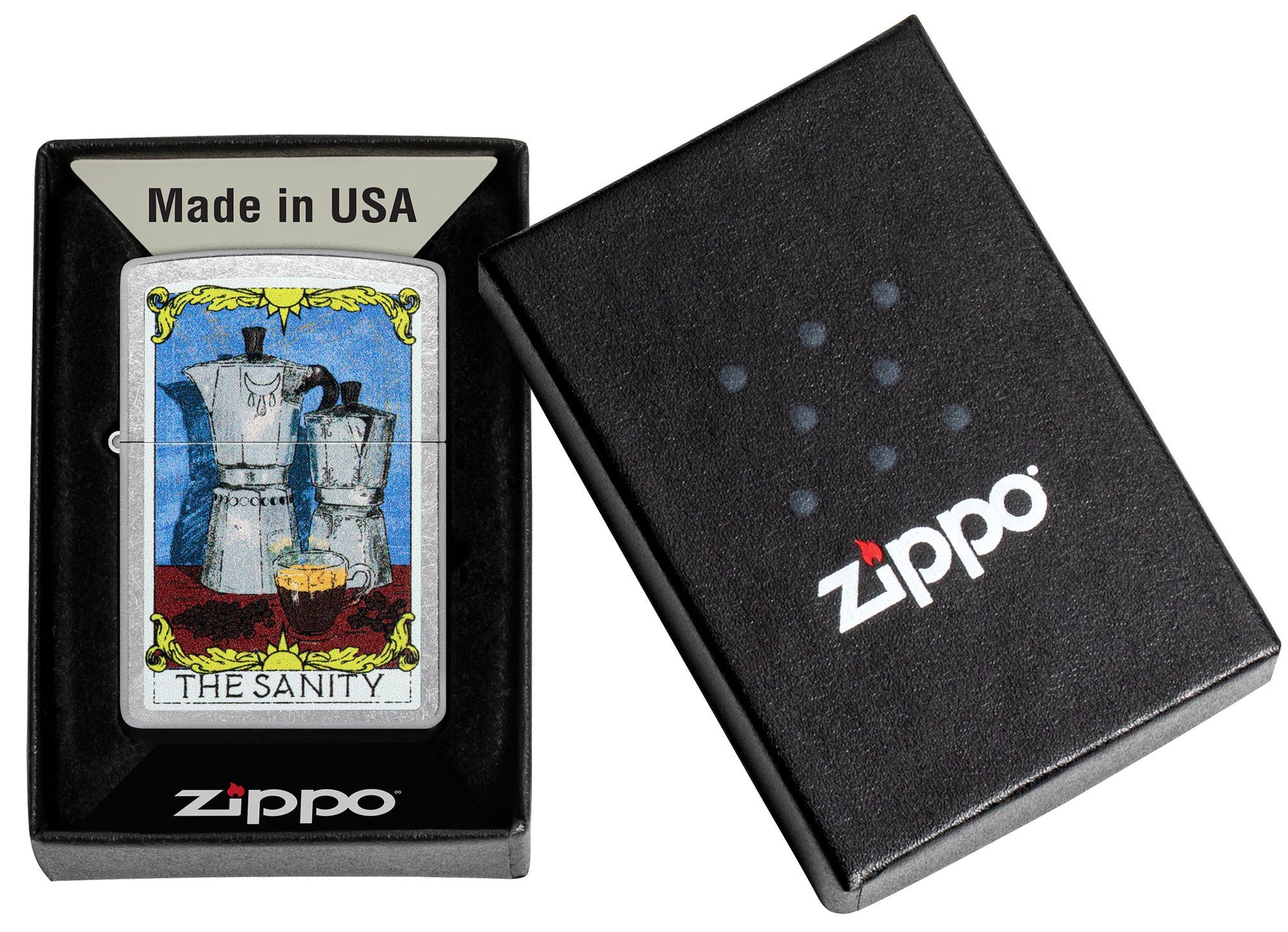 Zippo Coffee Sanity Street Chrome Windproof Lighter