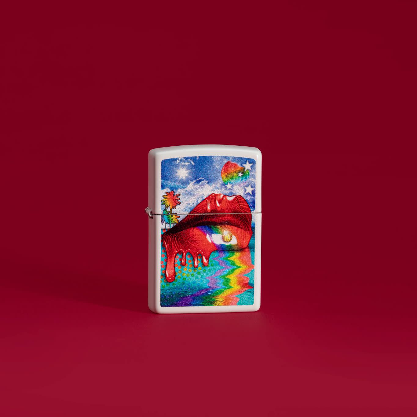 Zippo Gleaming Lips Design White Matte Windproof Lighter