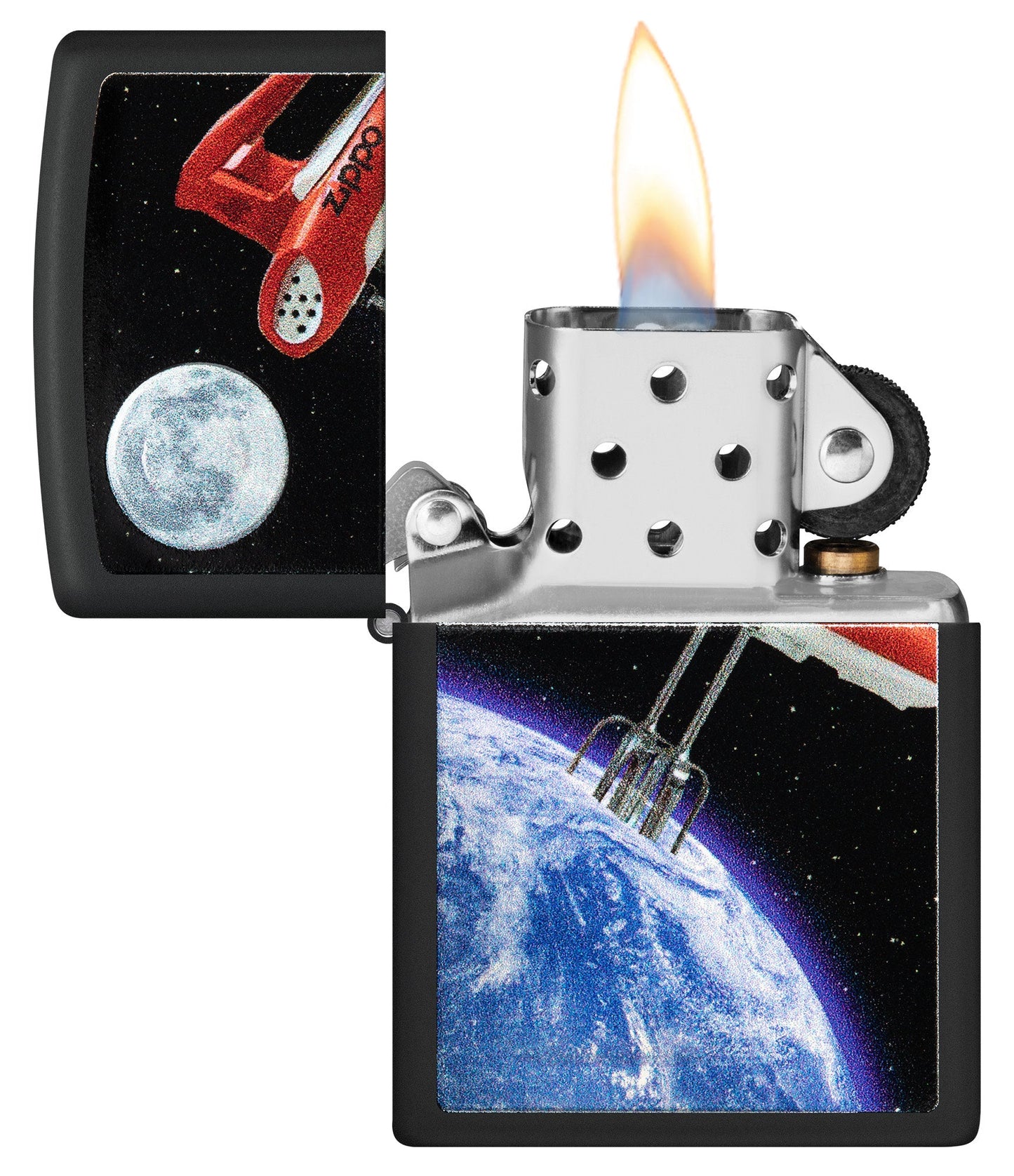 Zippo Earth Mix Design Texture Print Black Matte Windproof Lighter