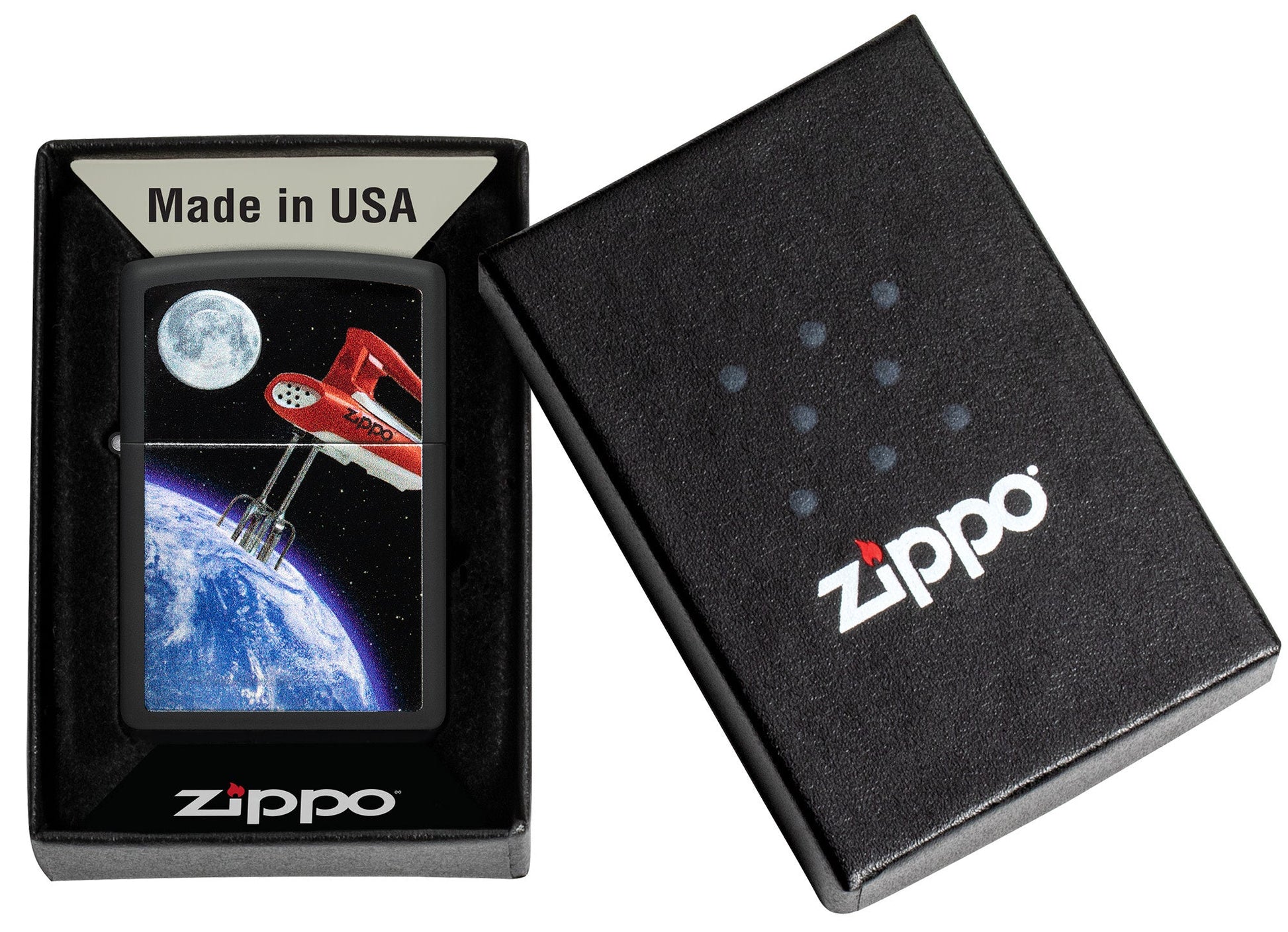 Zippo Earth Mix Design Texture Print Black Matte Windproof Lighter