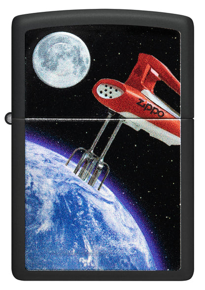 Zippo Earth Mix Design Texture Print Black Matte Windproof Lighter
