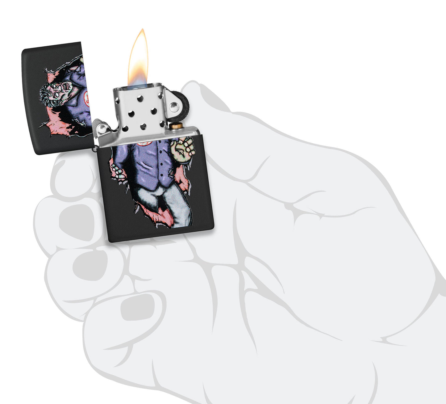 Zippo Zombie Escape Design Black Matte Windproof Lighter