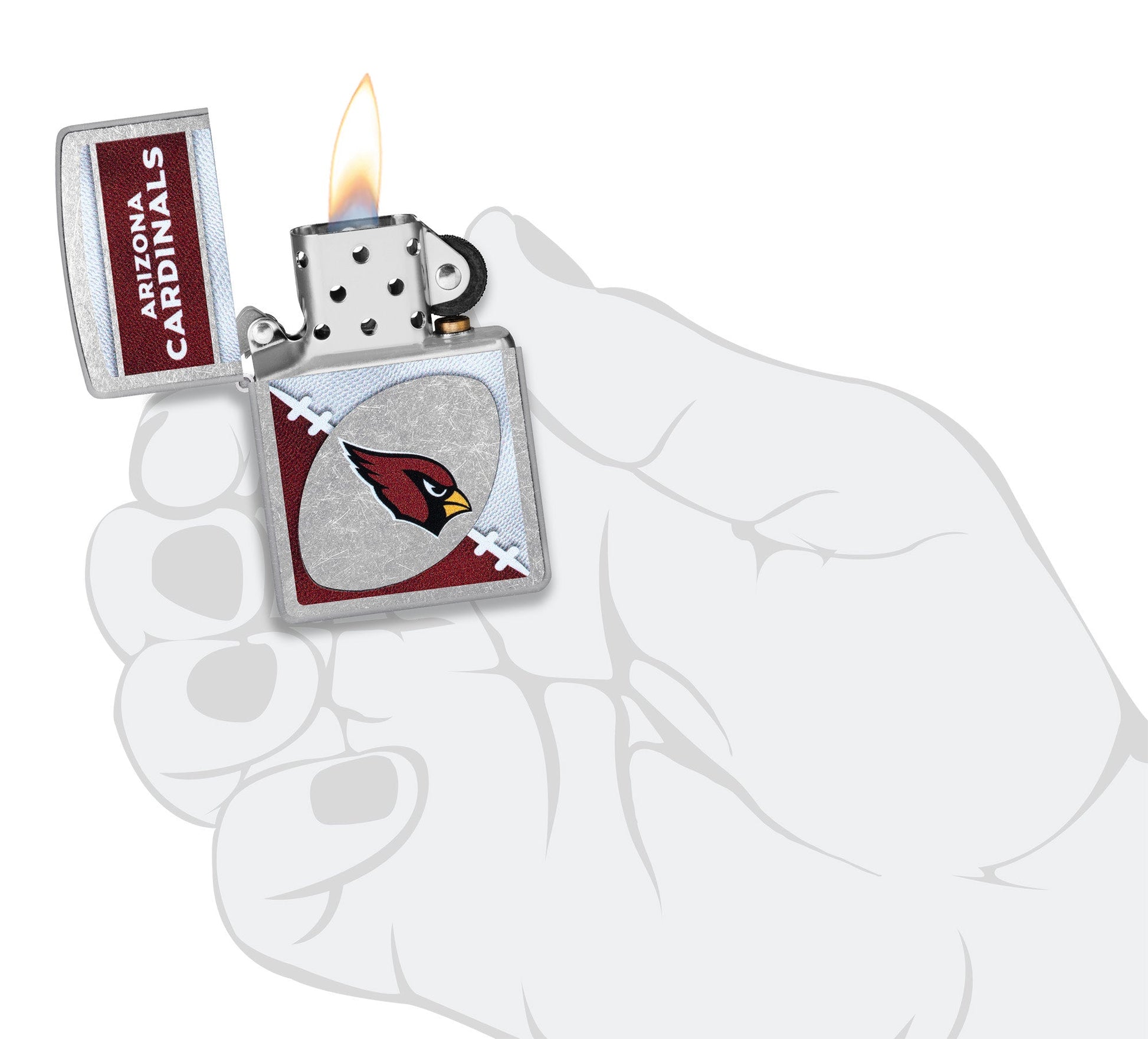 Zippo NFL Arizona Cardinals Chrome Logo Design Street Chrome Windproof Lighter