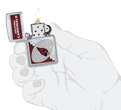 Zippo NFL Arizona Cardinals Chrome Logo Design Street Chrome Windproof Lighter