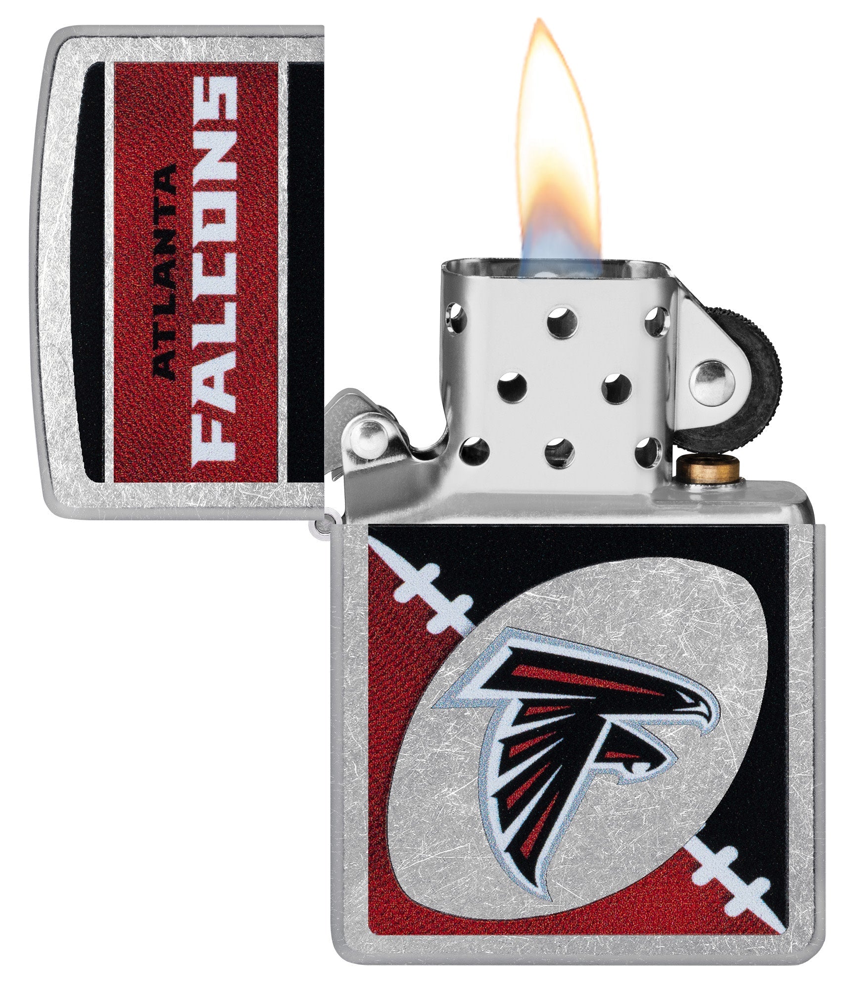 Zippo NFL Atlanta Falcons Chrome Logo Design Street Chrome Windproof Lighter
